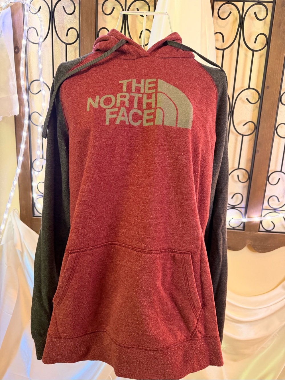 The North Face Red & Charcoal Hooded Pullover